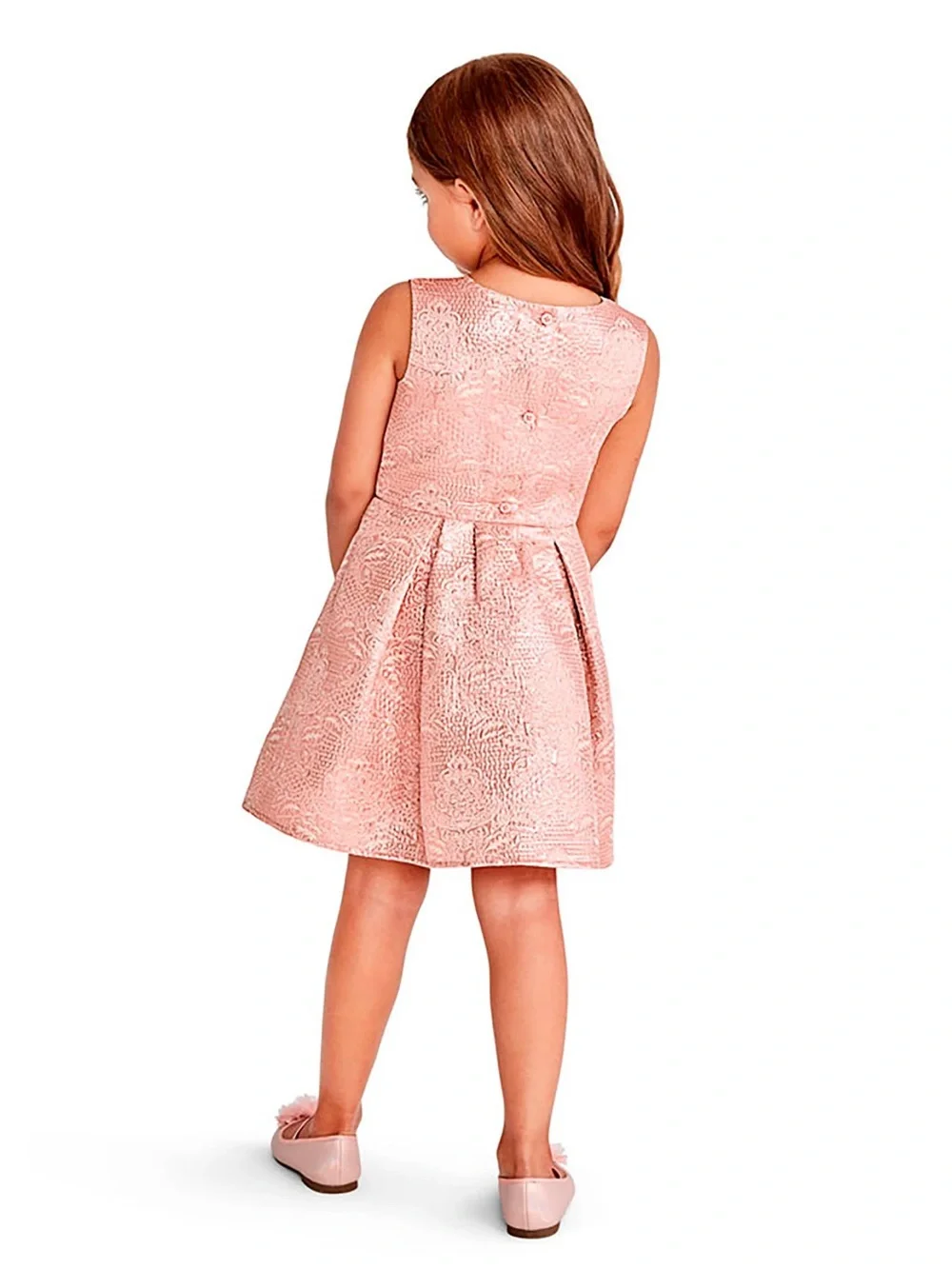 TCP Sleeveless Rose Gold Metallic Woven Jacquard Dress - size 12-18M